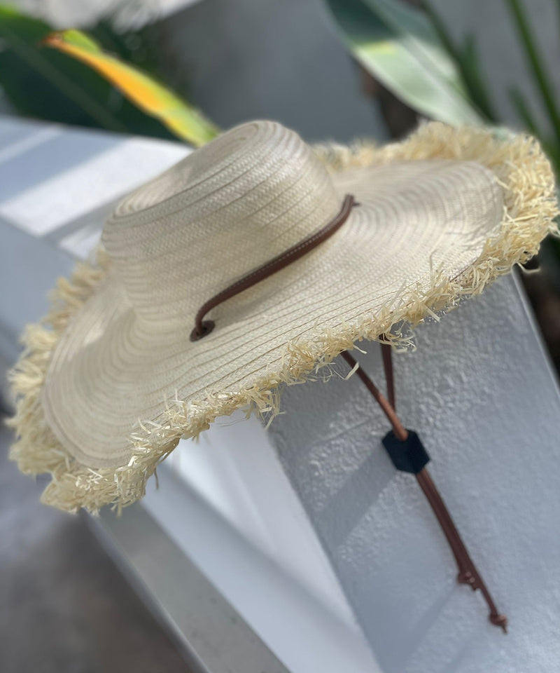 Naufrago Hat in Leather and Caña Flecha