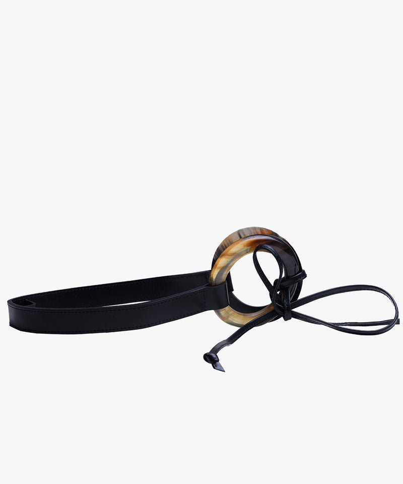 Azza Double Buckle Circle in Leather